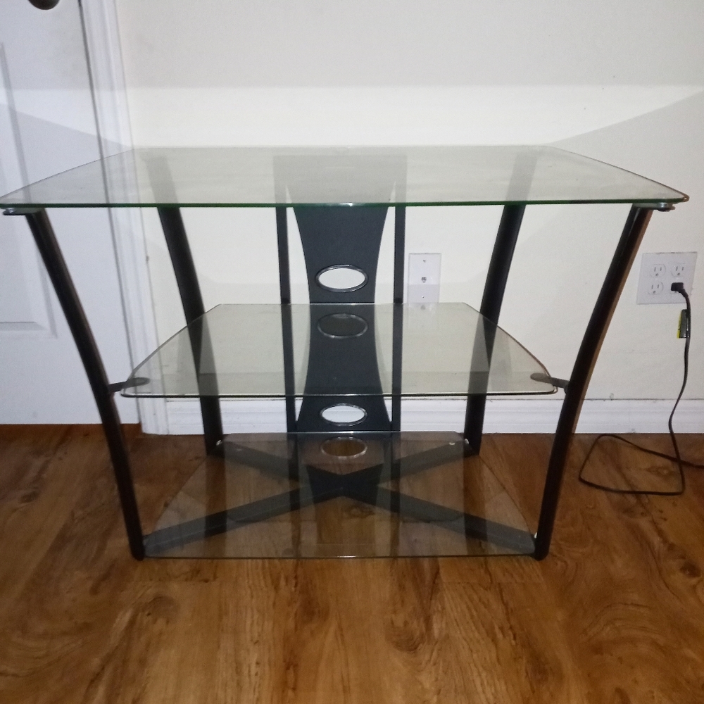 Glass tv stand